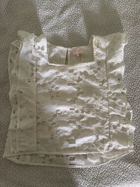 Soft White Lace Ruffle Women’s Top